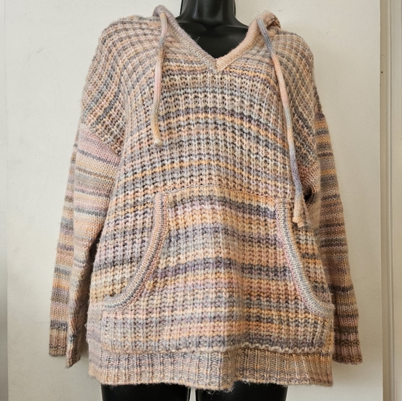 Aerie Cozy Wool Blend Oversize Striped Hoodie - Picture 2 of 8